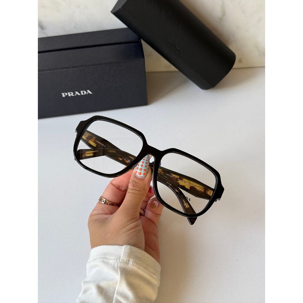 NEW Prada PR B07VD Black Tortoise Eyeglasses Frames - Picture 7 of 8